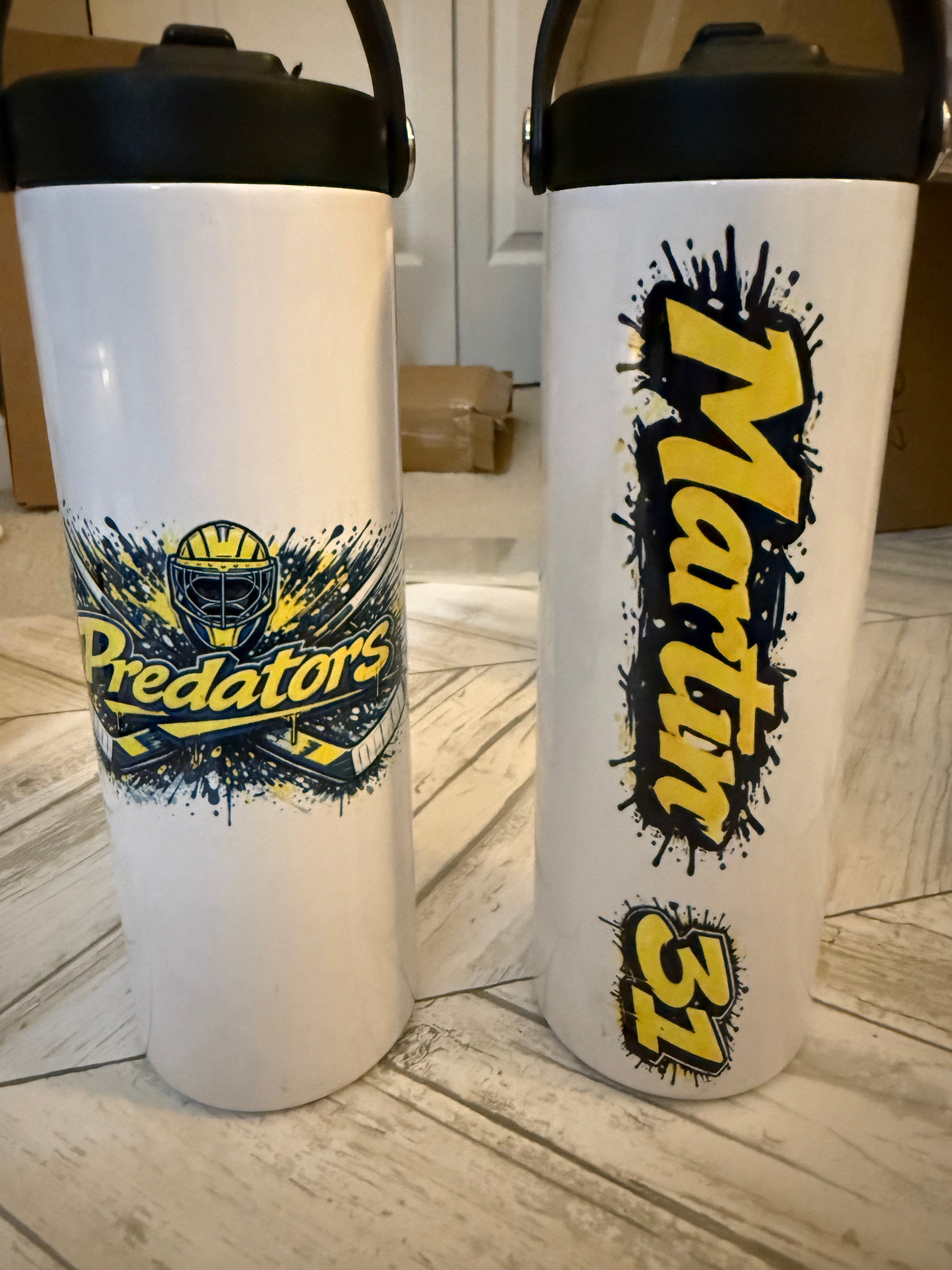 Custom Water Bottles with design and name/number- Message me for team discounts!