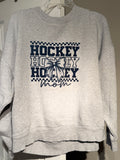 Hockey Mom design with bow -Crewneck