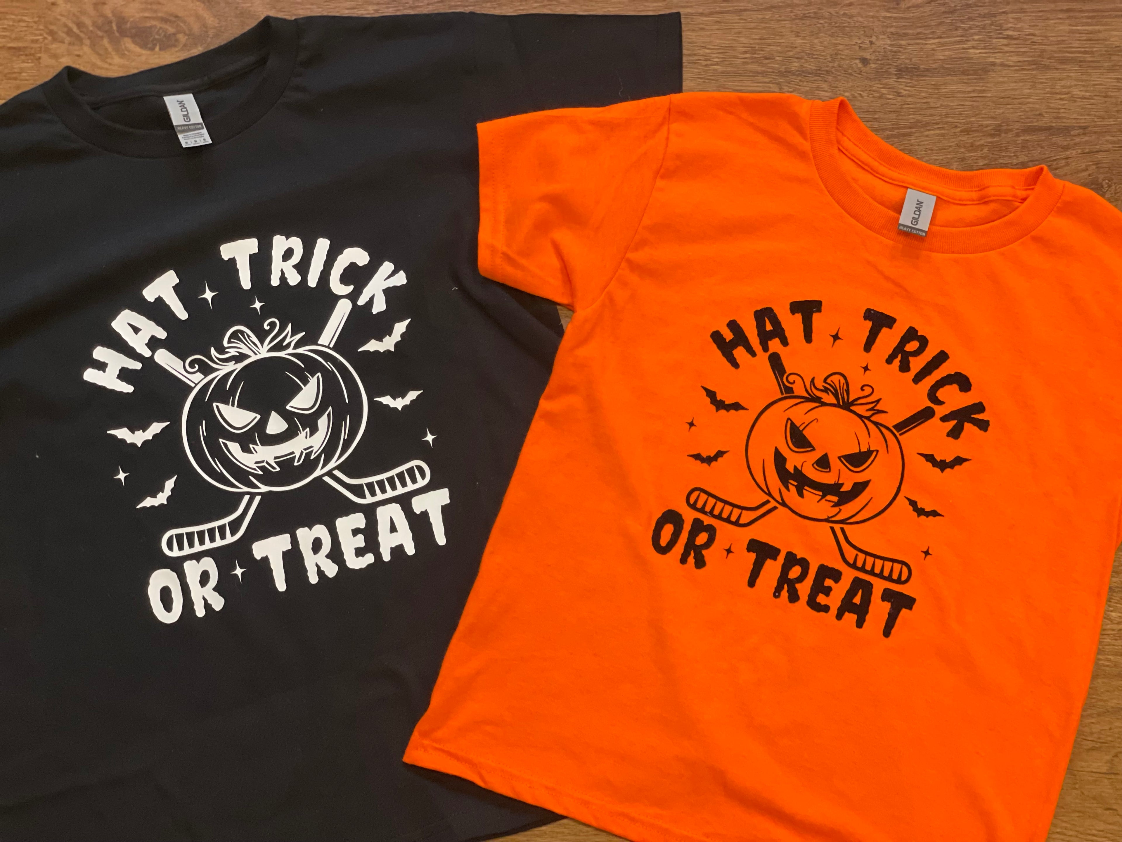 Hat Trick or Treat Hockey T-Shirt – Halloween Hockey Tee