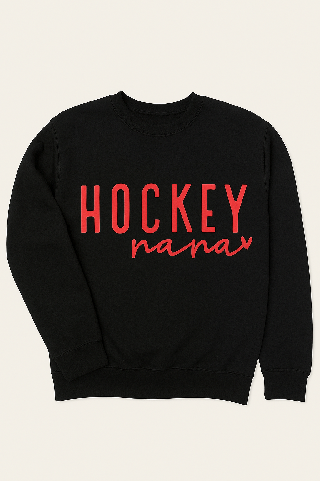 Red & Black Hockey Nana Crewneck