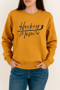 Hockey Mom with Stick and Heart Crewneck