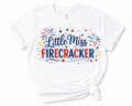 Little Miss Firecracker 4th of July Tee
