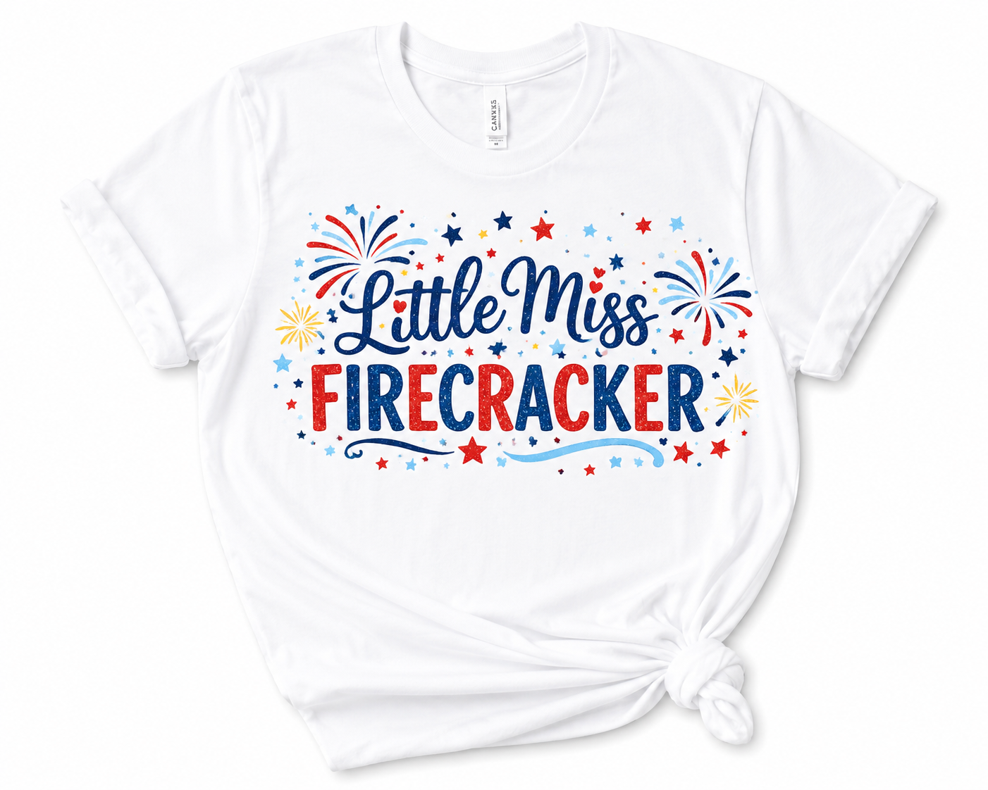 Little Miss Firecracker 4th of July Tee
