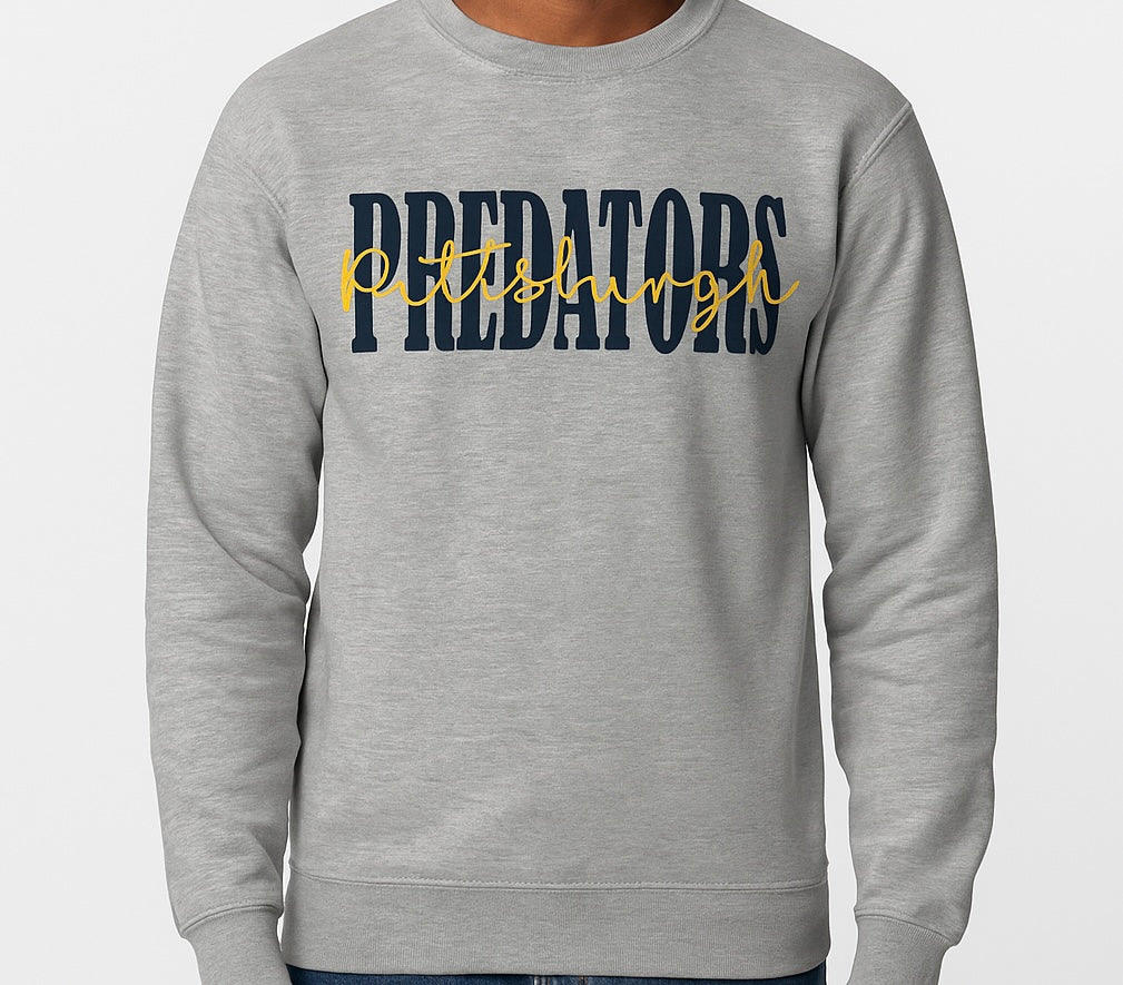Stylish Cursive Lettering Hockey Crewneck