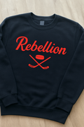 Red & Black Hockey Crewneck for Players & Fans