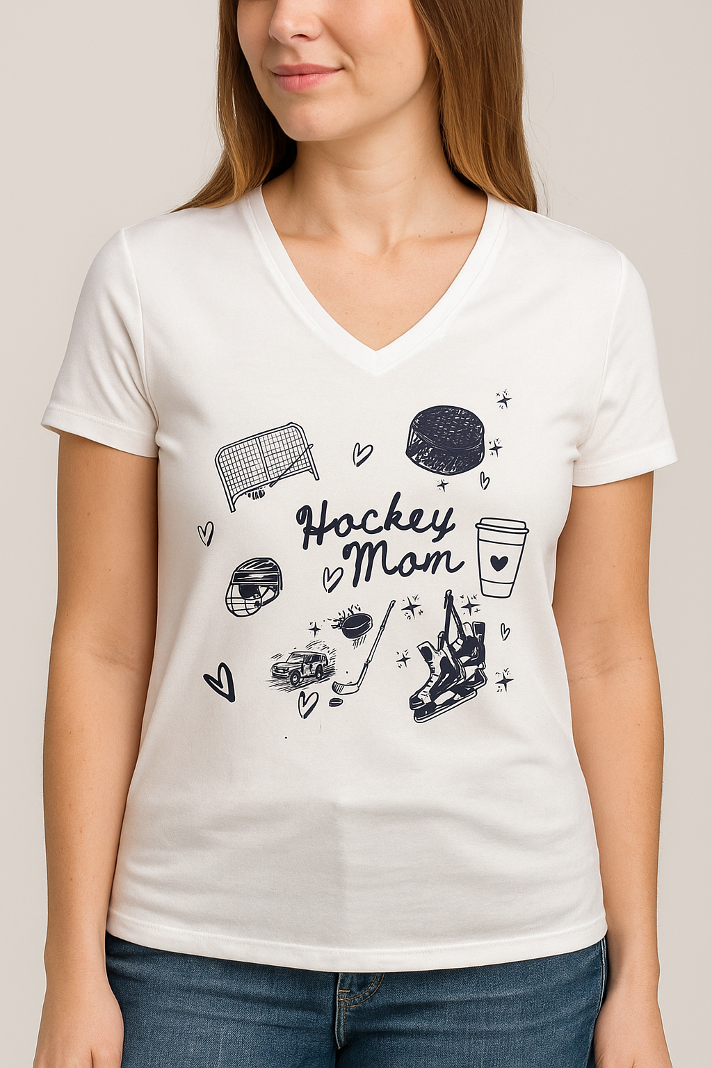 Hockey Mom Doodle Shirt – Cute & Comfy Hockey Mom Tee